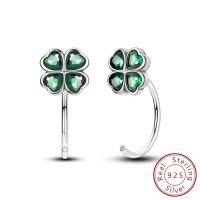 Pendiente de aro de plata de ley 925 para mujer, corazón, estrella, trébol, joyería de compromiso, regalo de boda - details 22