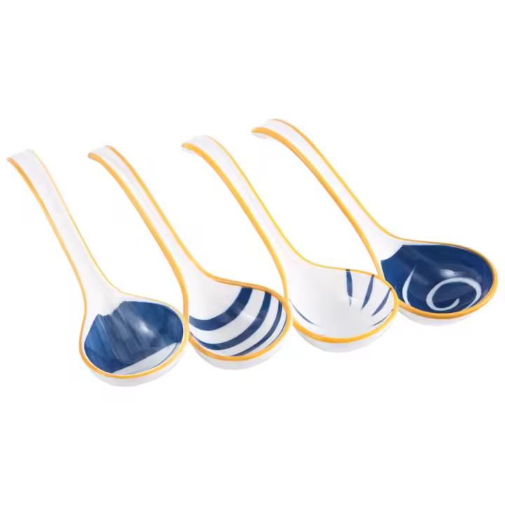 Set de Cucharas de Sopa de Cerámica Larga Ideal para Pho, Ramen, Wonton, Dumpling, Arroz - 1