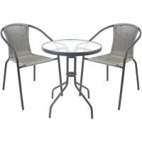 Conjunto de 2 Sillas de Jardín para Exterior |   2 Sillones de Ratán Natural y Acero para Balcón o Terraza |   Apilables |   Cómodas y resistentes | Conocimientos generales - details 6
