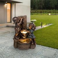 Adornos de jardín besándose para niños, decoración al aire libre, escultura de estatua de niño y niña - details 2
