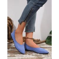 Nuevos Zapatos planos con punta puntiaguda para oficina, barco, Color sólido, tejidos, sin cordones, zapatillas De Ballet informales, mocasines para Mujer, Zapatos De Mujer - details 32