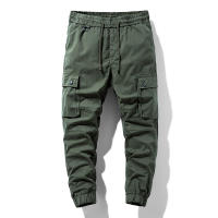 Pantalones Cargo cómodos informales para hombre, pantalones para correr de senderismo lisos y versátiles para otoño e invierno, nuevos pantalones deportivos elásticos con múltiples bolsillos para hombre - details 5
