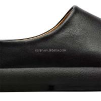 Nuevos zuecos de madera de cuero genuino de alta calidad para hombres talla grande 38-46 antideslizantes informales zapatos de moda ligeros negros puros - details 2