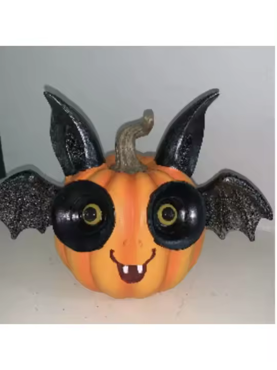 Adorno de calabaza de murciélago de terror para Halloween, artesanías de resina para Halloween, nuevo - 1