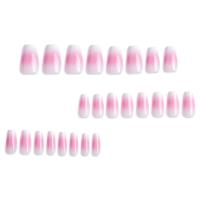 Degenerado en uñas largas prensadas de almendra negra roja, colorete, rosa, ballet, puntas de uñas postizas removibles para mujeres y niñas, 24. - details 5