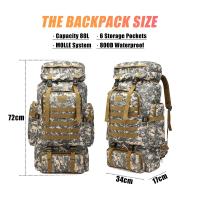 Mochila de senderismo de 80L/45L/30L, bolsa impermeable para exteriores, estilo táctico militar, paquete multifuncional para acampar y montañismo - details 1