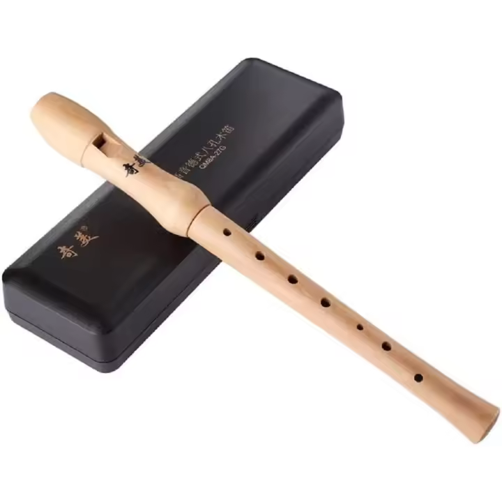 Grabadora de madera para principiantes, flauta de madera, cordón y Kit de limpieza, estilo alemán, 8 agujeros - 1
