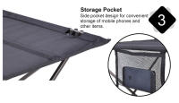 Mesa plegable portátil para exteriores, mueble de acampada, 56x42x37cm, color gris - details 12