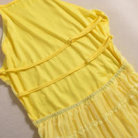 51618 Vestido largo de mujer sin espalda de tela plisada con personalidad nueva y transpirable con lazo de hoja de loto - details 5