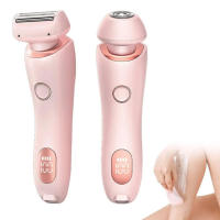 Maquinillas de afeitar eléctricas para mujer, afeitadoras faciales 2 en 1 para Bikini, depilación para axilas, piernas, recortador corporal para mujer, resistente al agua IPX7 - details 0