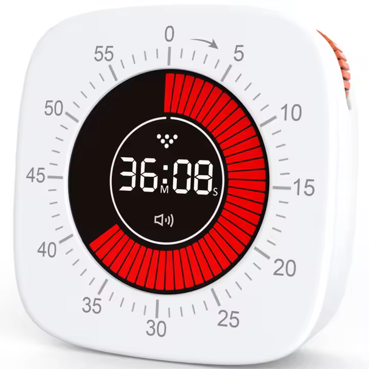 Temporizador Visual para niños, temporizador Digital con cuenta regresiva de 60 minutos, temporizador silencioso para escritorio, reloj para estudiar, enseñanza B - 1