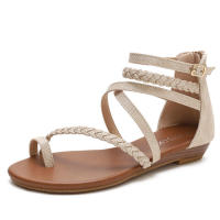 Sandalia sandalias de cuña nuevo estilo de hadas versátil punta abierta talla grande para mujer combinado con faldas zapatos romanos - details 2
