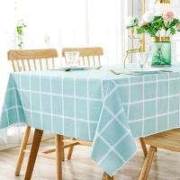Mantel grueso de plástico PVC, rejilla rectangular, impreso, impermeable, resistente al aceite, adecuado para el hogar, cocina, mesa de comedor, - details 15