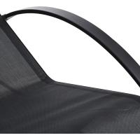 Juego de 2 Tumbonas Jardín Exterior con Mesa Auxiliar de Vidrio Templado Tumbonas con Respaldo Reposabrazos para Patio Piscina Terraza Exterior Negro - details 8