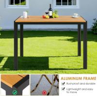 Mesa de comedor para exteriores para 6 personas, rectangular, de metal de aluminio, resistente a todo tipo de clima, mesa de patio con listones de 110x70x73 cm para terraza, patio trasero, césped y jardín - details 20