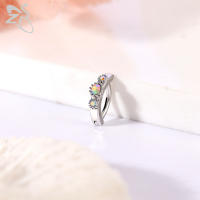 ZS-Piercings de ombligo con forma de flor para mujer, Piercings de ombligo curvo inverso, joyería corporal, 14G, 10MM, 1 pieza - details 2