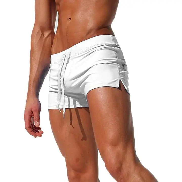 Traje de baño corto para hombre, pantalones para correr de secado rápido, traje de baño para surfear en la playa con bolsillos y cordones - 1