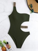 Traje de Baño de Hombro Único para Mujer 2025 Traje de Baño de Una Pieza con Diseño Hueco - details 17