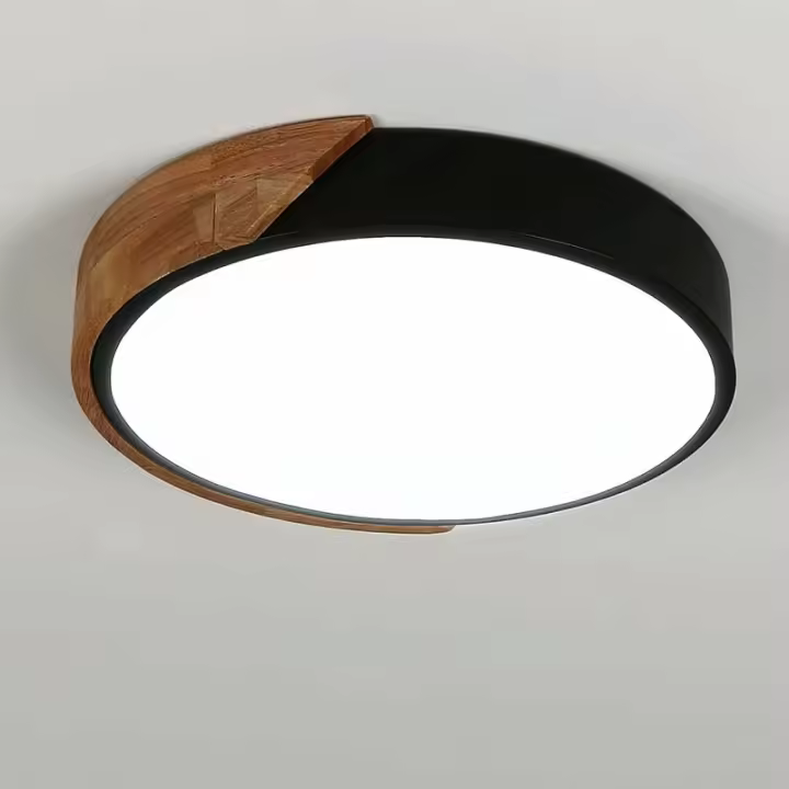 Lámpara de Techo LED Moderna de Madera 18W Ideal para Dormitorio, Baño, Cocina, Oficina - 1