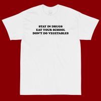 Porzingis Women's Elegant Tee Summer New Leter Printed Eat Your School Slogan Cotton T-shirt - details 2
