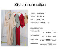 Vestido de mujer con cuello en V y mangas, elegante estilo bohemio - details 0