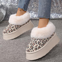 Botas de nieve con estampado de leopardo, engrosadas y de terciopelo para mantener el calor y usar a la moda antideslizante. - details 27