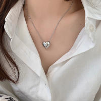 Colgante de Corazón de Metal Cadena de Hueso de Serpiente Collar de Clavícula Joyería de Fiesta - details 9