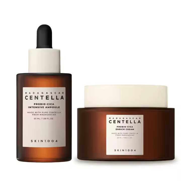 SKIN1004 Paquete de ampolla intensiva de Centella de Madagascar y crema enriquecida con probio-cica de 50 ml - 1