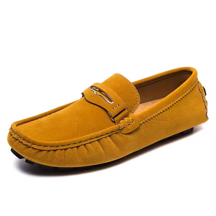Mocasines de moda para hombre, zapatos ligeros antideslizantes de cuero de ante, zapatos para caminar para fiesta de boda y barco - 1