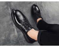 Nuevo británico de gama alta de otoño e invierno, zapatos de cuero formales de versión coreana puntiagudos para hombres - details 5