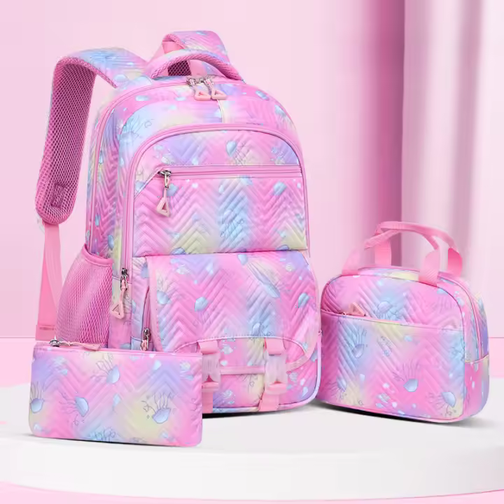 Nueva mochila, bolso de escuela primaria, mochila, conjunto fresco de tres piezas para mujer - 1