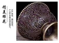 Cuatro cuartos de agua lisos de cobre puro y ocho tazas sagradas, decoraciones, tecnología de filigrana de Nepal, productos Xizang - details 4