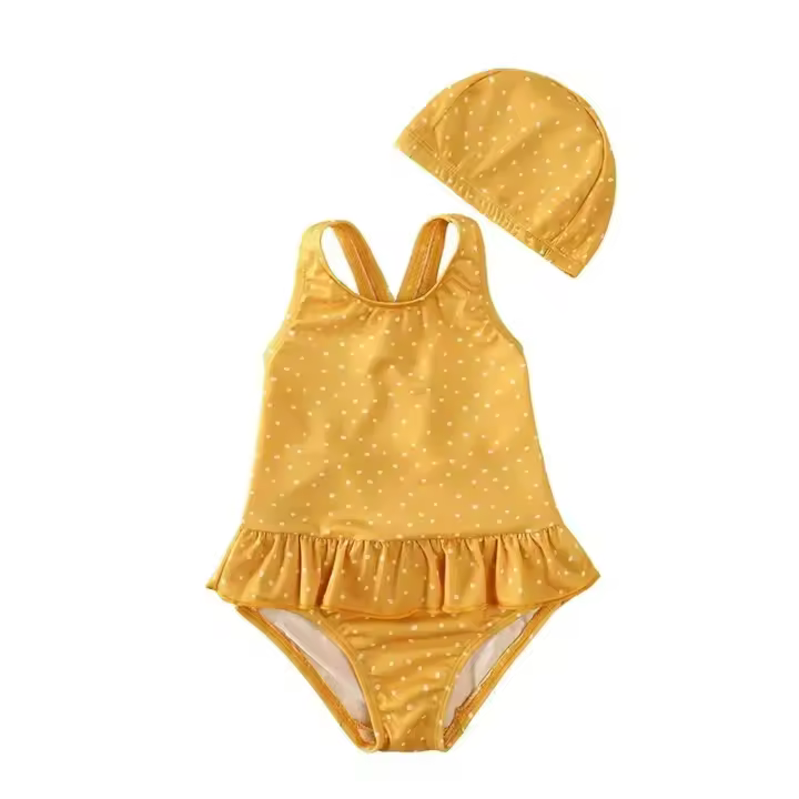 Chic Traje de Baño de Una Pieza Floral sin Espalda para Niñas Bikini de Bebé a Prueba de Sol con Sombrero Perfecto para Vacaciones en la Playa - 1