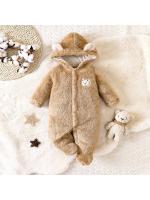 Hibobi Monopinto De Algodón Para Niños En Invierno Con Capucha Forma Oso Manga Larga Suéter Acolchado Para Bebés Menores De Un Año - details 3