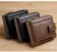 Cartera pequeña Vintage para hombre, monedero corto de cuero PU, Color sólido, con cierre y cremallera - details 9