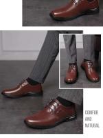 Moda 2022 nuevos zapatos de vestir antideslizantes para hombre, zapatos de cuero transpirable Mokasin con logotipo negro - details 7