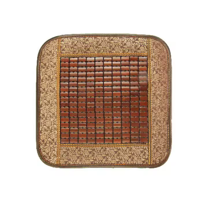 Cojín de bambú para asiento de coche, funda de asiento cuadrada, transpirable, accesorios de verano - 1