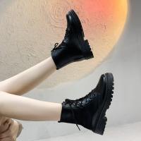 Botas de encaje con punta redonda y tacón Bo para mujer, talla grande, otoño e invierno - details 6