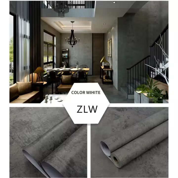 Cemento Industrial gris tienda de ropa decoración para sala de estar papel de contacto vinilo adhesivo papel tapiz impermeable pegatinas de pared - 1