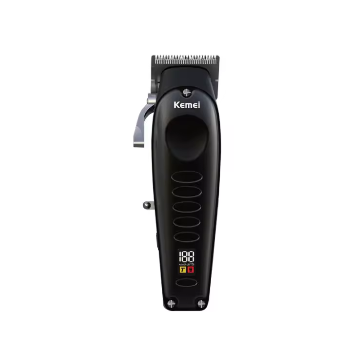 Kemei-cortadora de pelo profesional para hombre, máquina de corte de pelo sin cable, potente, para barbería - 1