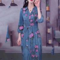 Primavera/Verano 2024 nueva moda temperamento cordón en la cintura P Denim vestido delgado Senior Sense Oge reducción - details 3
