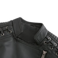 Chaqueta de Mujer de Cuero Sintético Estilo Varsity Moto Biker Bomber Ligera Casual Outerwear Short Coats con Cierre de Cremallera y Forro de Poliéster Adecuada para Otoño e Invierno - details 30