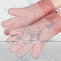 Suministros de Bar de cocina, guantes de horno de doble capa, guantes flexibles antiescaldantes para hornear, manoplas de horno de silicona resistentes al calor para cocinar - details 16