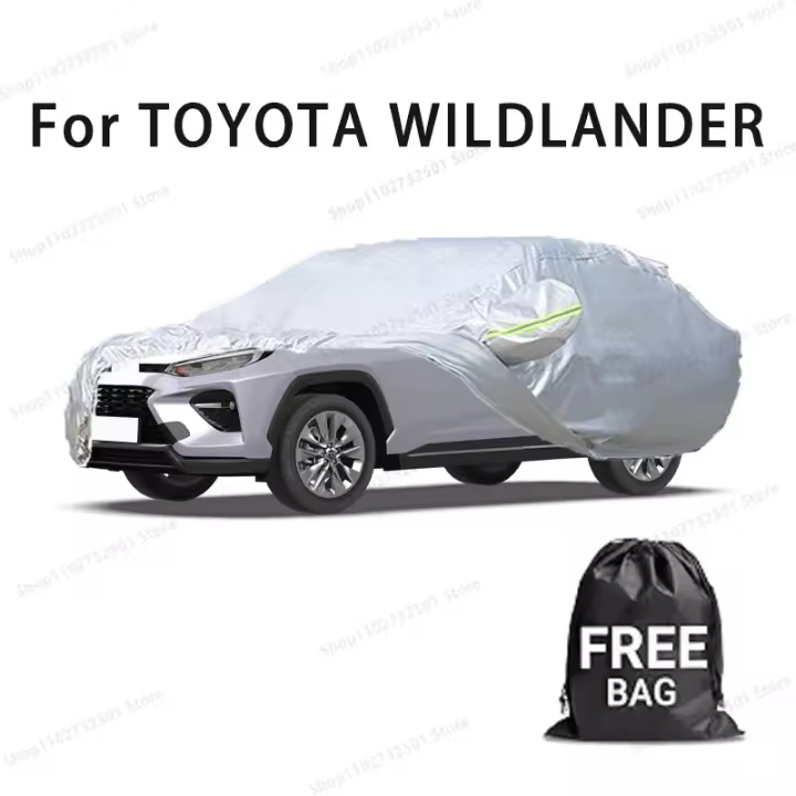 Funda para coche para TOYOTA WILDLANDER Funda completa Impermeable funda de protección solar Resistente a arañazos accesorios para coches-Plata - 1
