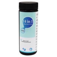 Tiras reactivas de Ph 14 en 1 para análisis de calidad del agua, 50 piezas, cloro Residual, pH, alcalinidad, hierro, etc., 40% de descuento - details 4