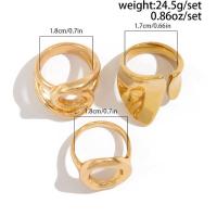 Juego de Anillos Geométricos Asimétricos para Mujer - Bisutería Urbana de Lujo, Diseño Vanguardista con Toque Hip-Hop, Joyería de Acero Quirúrgico y Titanio - details 0