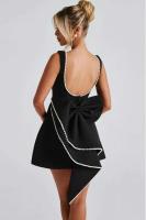 Vestido corto elegante con lazo de perlas y espalda descubierta para mujer, minivestidos bonitos de fiesta sin mangas, negro, blanco, rosa, elegante, noche de cumpleaños Y2K - details 20