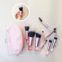 Maquillaje cepillo 10pcs mini set cristal manija portátil de viaje polvo suelto maquillaje rubor cepillo - details 1