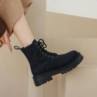 2025 nueva plataforma-suela estudiante botas cortas versátil locomotora ruibarbo botas botas cortas - details 6