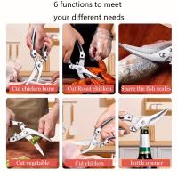 Tijeras de cocina multifunción, cuchillo de cocina de acero inoxidable, tijeras para huesos de pollo - details 5